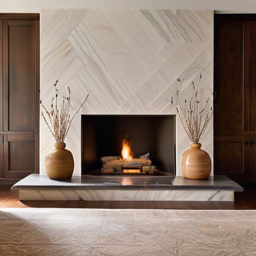 Traditional fireplace remodel with modern updates.