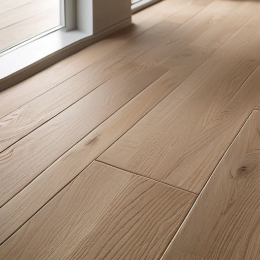 Professional home flooring installation process.