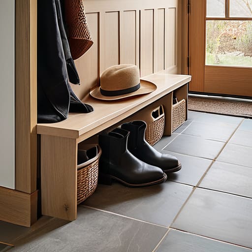 Functional mudroom design for organized entryways.