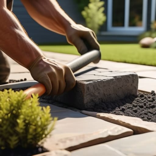Durable outdoor patio installation process.