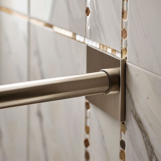 The Final Polish of towel bar installation.