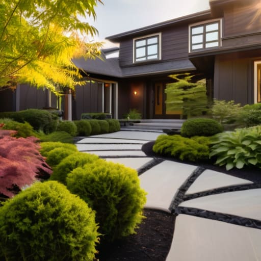 Modern landscaping design improving home curb appeal.